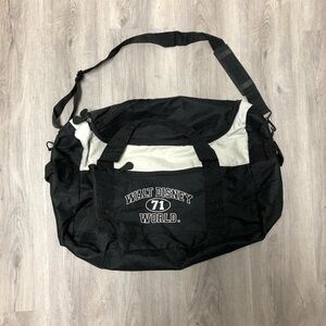 Vintage Walt Disney World Duffel Bag Weekender Bag Overnight Luggage Black White